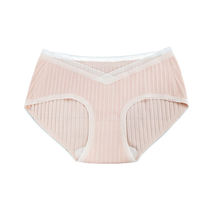 Summer new one-piece lace pregnant underwear low waist cotton ribbed large size maternity briefs