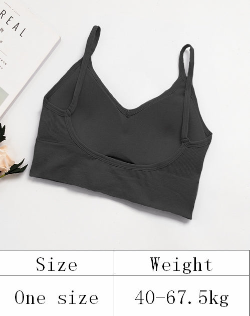 U back Removable padded chest sports Tube Top Wrapped Chest Girl Lady Vest Sexy Seamless Sport Bra