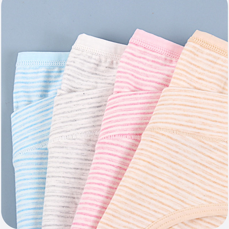 Women Under the Bump Maternity Panties Postpartum Underwear Soft Fabric Bikini Crossover Underpants Striped Pregnancy Panties