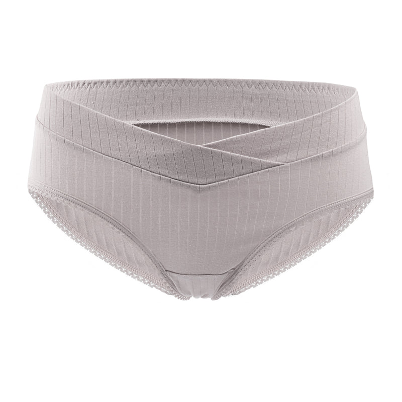 Cotton pregnant underwear postpartum lace criss cross waist under bump underpants plus size maternity panties