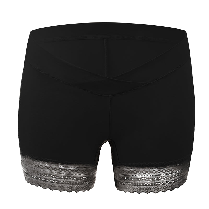 Women's Pregnancy Underwear Low Waist Safety Boyshort Cotton Lace Under Bump Belly Maternity Panties