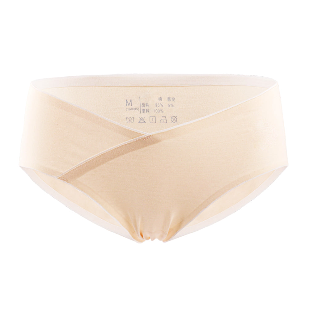 Cotton laser cutting pregnant women's low rise underwear breathable maternity panties cross-criss belly support pregnancy brief