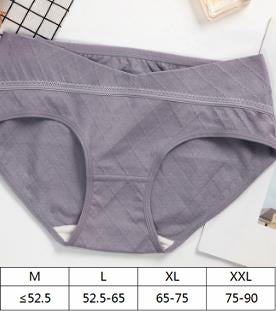 Generic pregnant postpartum women's U shape low waist underwear breathable cotton silk under bump maternity panties