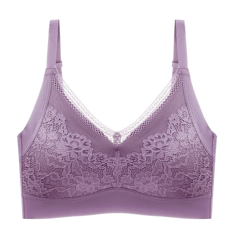 New Hot Latex Bra Adjustable Comfortable Wire-free Lace Underwear Laser Cut Bralette Women