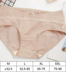 Generic pregnant postpartum women's U shape low waist underwear breathable cotton silk under bump maternity panties