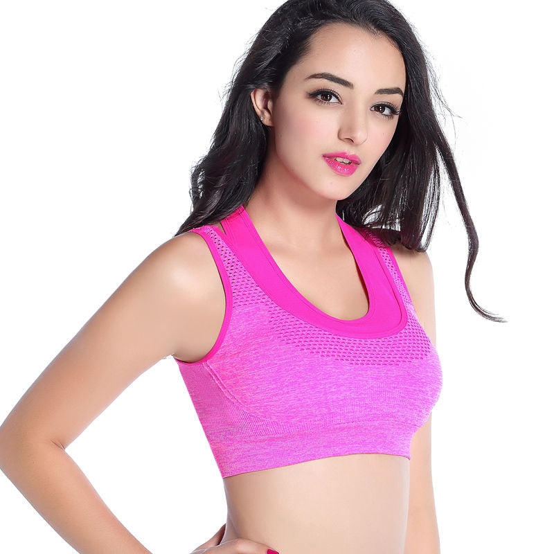 OEM Customized Adult Fitness Yoga Bra Push Up Removable Padded Halter Ladies Seamless Sports Bra Top