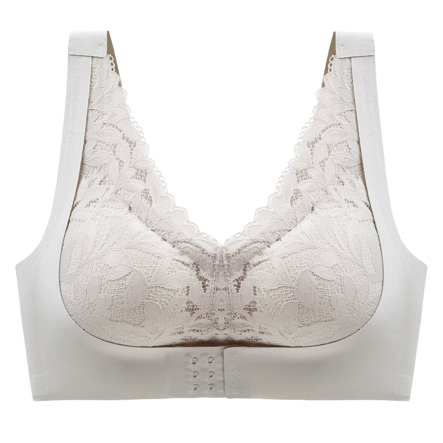 Front Closure Fashionable Lace Bra Ladies Sexy Push Up Bra Laser Cut Adjustable Corrector Bralette