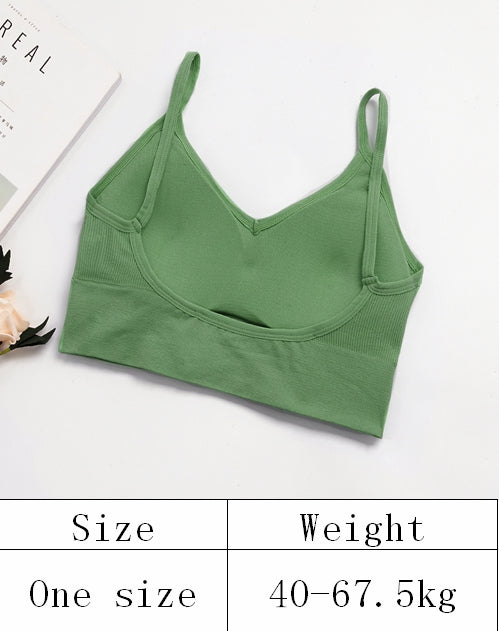 U back Removable padded chest sports Tube Top Wrapped Chest Girl Lady Vest Sexy Seamless Sport Bra