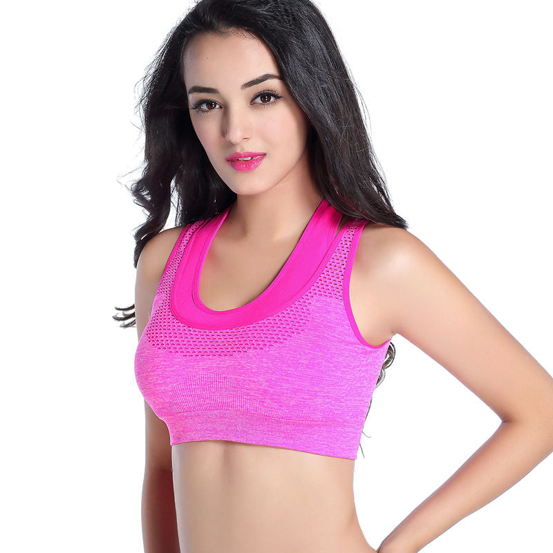 OEM Customized Adult Fitness Yoga Bra Push Up Removable Padded Halter Ladies Seamless Sports Bra Top
