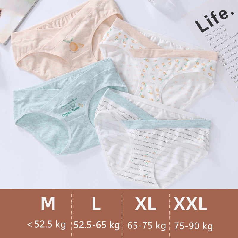 Wholesale 4 Pieces Women Cotton Low Waist Front Criss-Cross Pregnancy Panties Under Bump Maternity Underpants Postpartum Briefs
