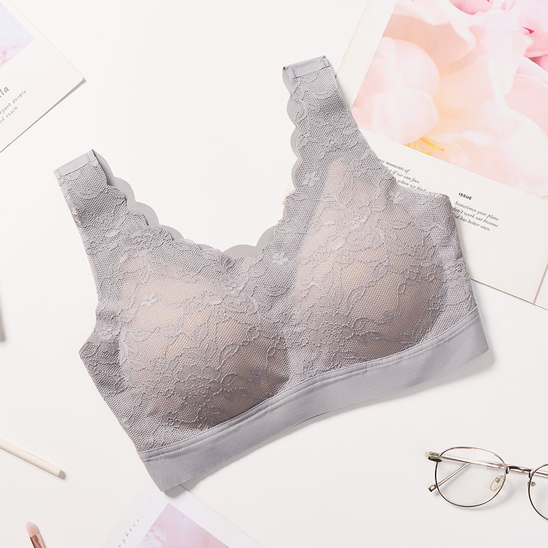 Wholesale Factory Price High Quality Comfortable Lace Bra Women Wireless Natural Latex Cup Vest Bralette Padded