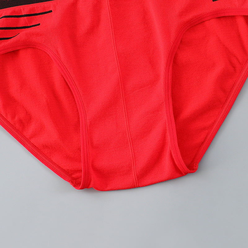 Men Comfortable Underwear Boxer Briefs Men's Bikini Briefs Seamless Letters Print Boxer Shorts Male Mid-waist Panties