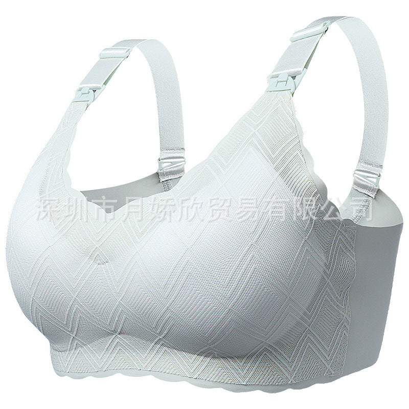 Fashion Women's Breastfeeding Bra Gathered Thin Breathable Postpartum Maternity Nursing Bra Push Up