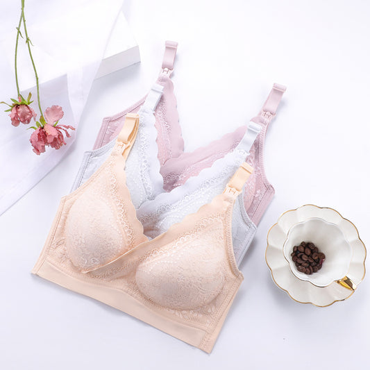 New Style Criss-Cross Nursing Bra Breathable Lace Comfortable Maternity Bra Removable Pad Breastfeeding Bras