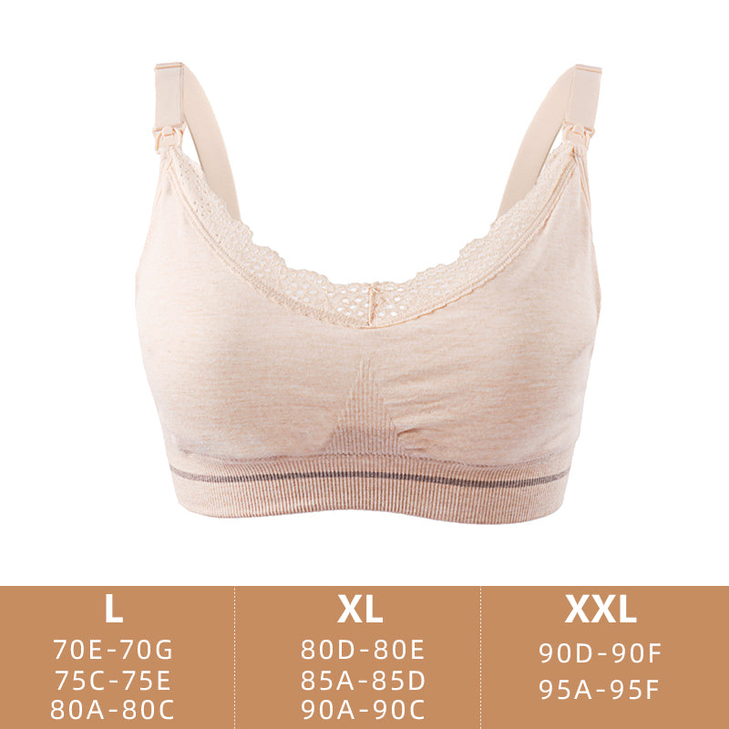 Cotton seamless maternity bra removable padded Modal breastfeeding underwear front opening comfortable wireless nursing bra