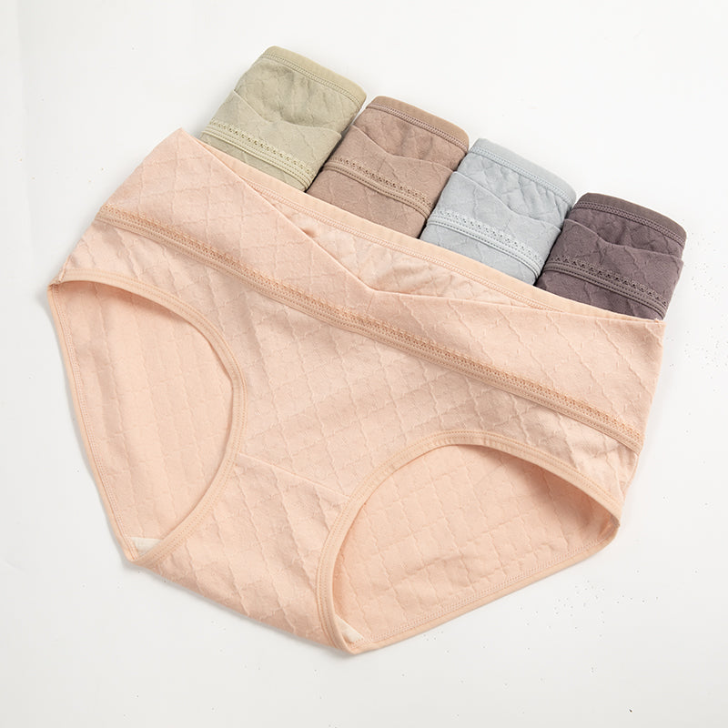 Generic pregnant postpartum women's U shape low waist underwear breathable cotton silk under bump maternity panties