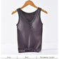 Women's winter autumn cotton terry thermal underwear stretchy slim push up shapewear lace V neck removable pad seamless vest
