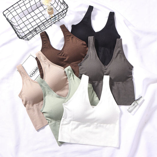 Autumn new listing v neck push up camisole ladies wireless underwear girls breathable vest bra