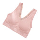 High-quality In-stock Lace Seamless Bra Padded For Women Sexy V-neck Padded Bra Tops Wirefree Ribbed Bralette Underwear