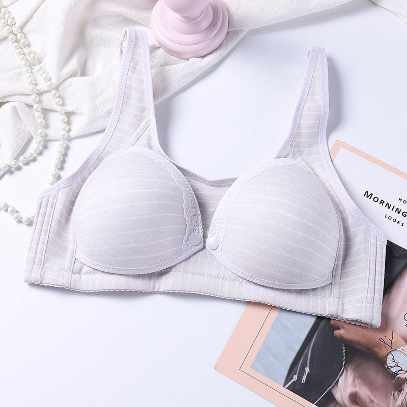 Women Wireless Baby Feeding Bra Full Bust Adjustable Straps Nursing Soft Maternity Bra Front Button Closure Breast Feeding Bra