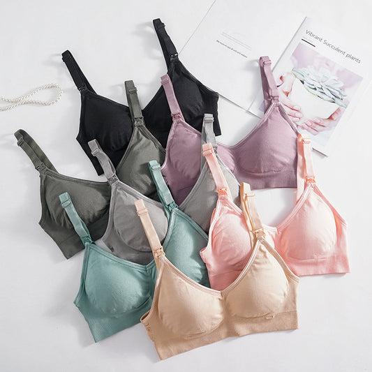 Factory Directly Cheap Wireless Maternity Bra Pregnant Women Seamless Breastfeeding Bras Push Up Breathable Nursing Bra