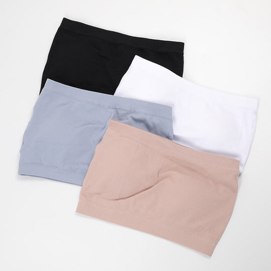 High Quality Women's Seamless Bandeau Crop Tube Top Bra Wire-Free Soft Strapless Padded Bra