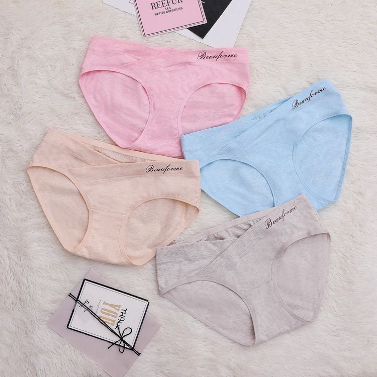 Pregnant Women's Underwear Low Waist Under The Bump Briefs Fits Nicely Cute Cartoon Maternity Panties