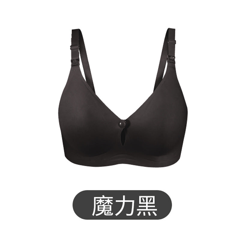 One-piece Front Open Wirefree Maternity Bra Seamless Comfortable Breastfeeding Nursing Bra Push Up For Pregnant Women