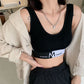 High Impact shockproof running yoga sports bra letter print fitness removable padded underwear women wireless sport bra top