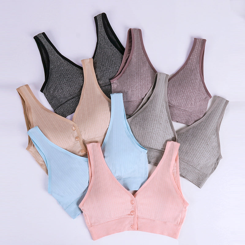 Nursing Bra Breastfeeding Vest Style Plus Size Feeding Bra Front Closure Postpartum Maternity Women's Underwear