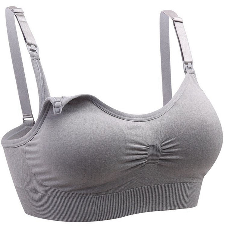 Seamless pregnancy bras motherhood maternity pregnant women breast feeding breathable nursing bra gray