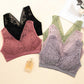 New arrival ladies elegant seamless lace underwear wireless removable pad push up vest bra