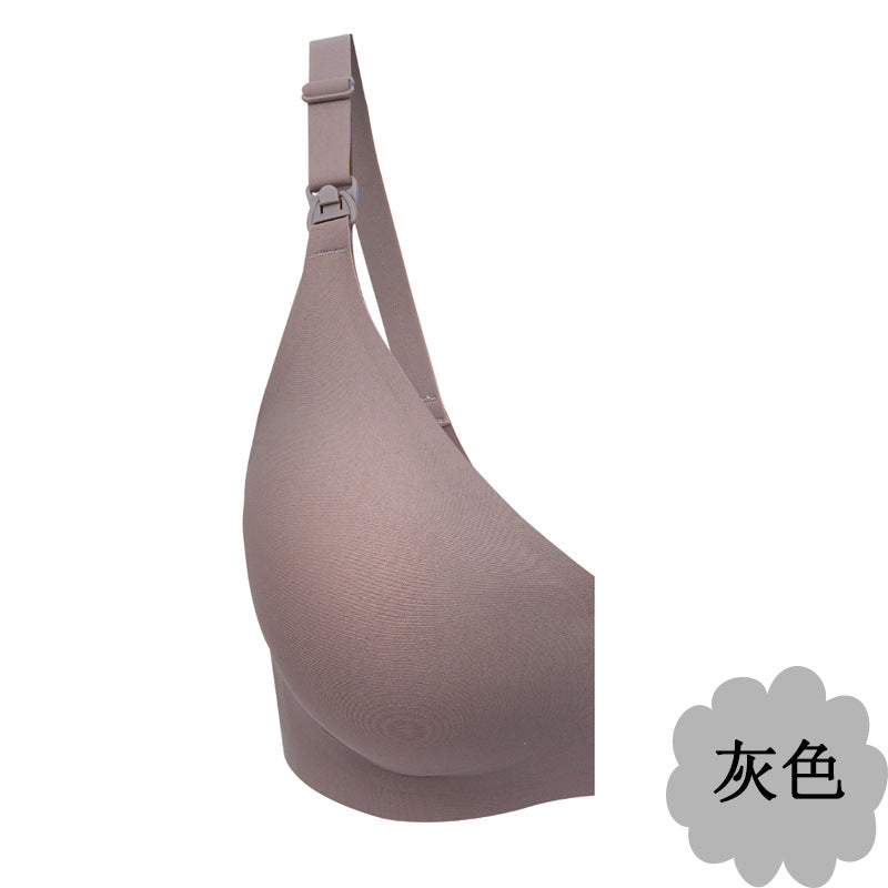 One-piece Front Open Wirefree Maternity Bra Seamless Comfortable Breastfeeding Nursing Bra Push Up For Pregnant Women