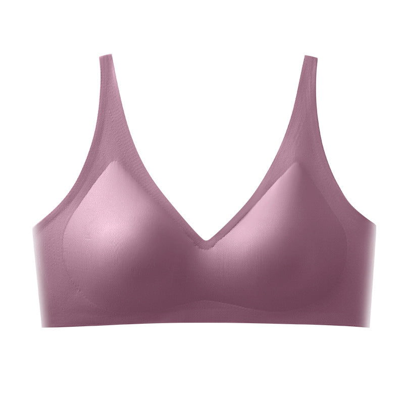 Thailand Latex Padded Bra 2021 New Women High Elastic Push Up Bras One-piece Sleeping Yoga Sports Bralette Underwear