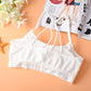 Ladies Fitness Underwear Removable Padded Crossing Open Back Halter Seamless Yoga Sport Bra Top