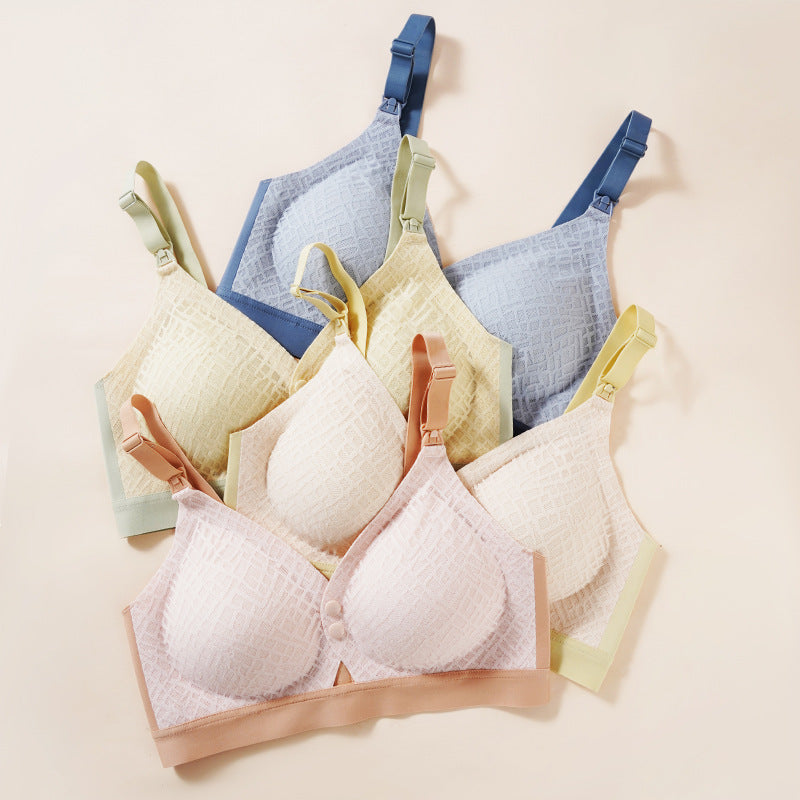 2021 New Breastfeeding Bra Wire-Free Pregnant Women's Underwear Multicolor Pregnancy Nursing Sleep Bras Front Button Closure