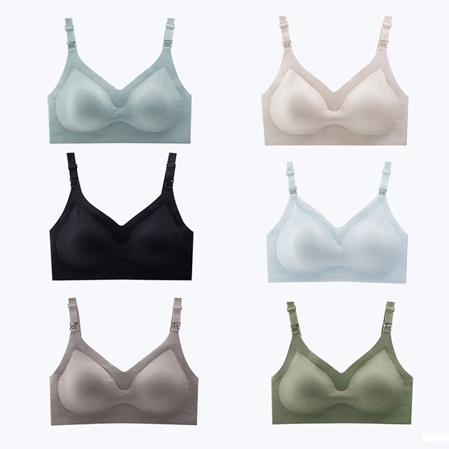 Comfortable laser cutting seamless breast feeding bra wire free nursing bra maternity