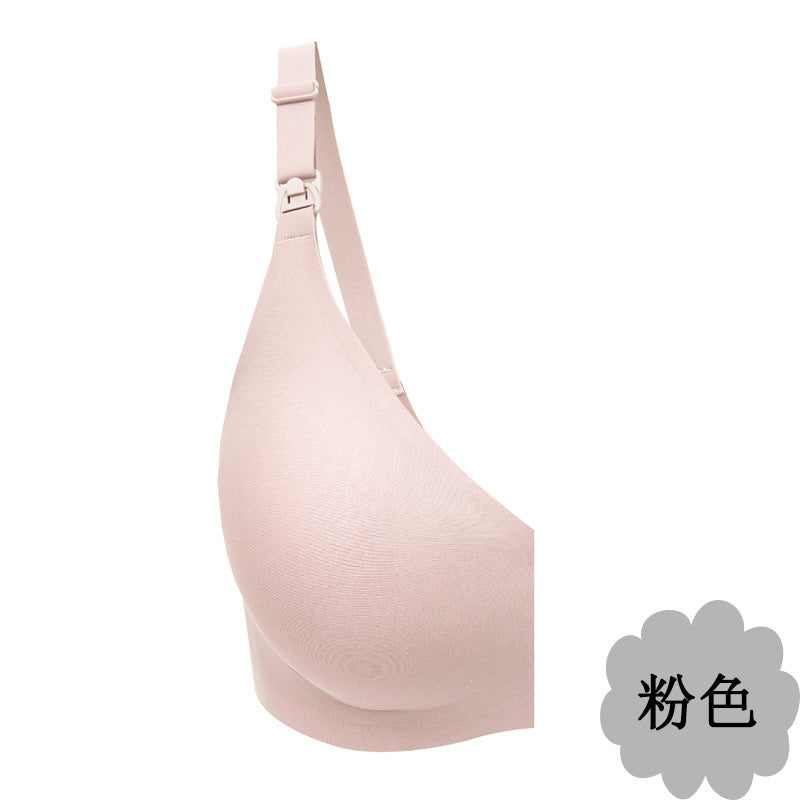 One-piece Front Open Wirefree Maternity Bra Seamless Comfortable Breastfeeding Nursing Bra Push Up For Pregnant Women