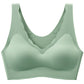 Seamless Latex Underwear Women's No Steel Ring Gathered To Collect The Breasts Sleep Beauty Vest Sports Girl Ice Silk Bra