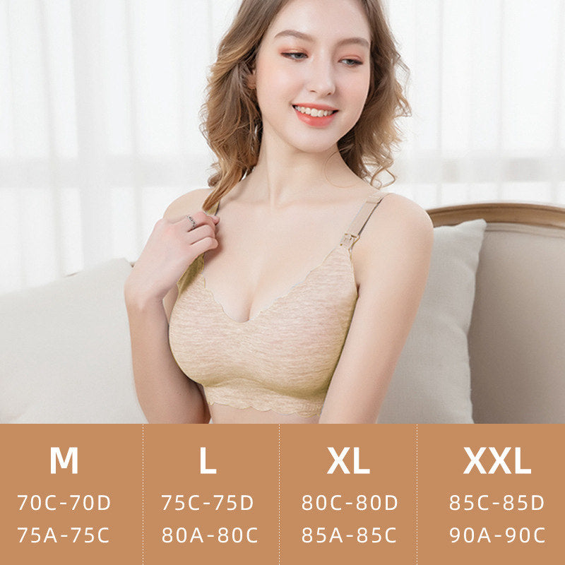 Ultra thin laser cutting ladies feeding bra removable padded modal breastfeeding bras plus size push up maternity nursing bra