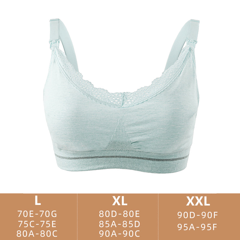 Cotton seamless maternity bra removable padded Modal breastfeeding underwear front opening comfortable wireless nursing bra