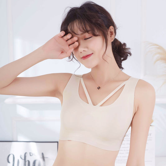 New Arrivals Women's Comfortable Laser Cutting Bra Wireless Yoga Sleep Removable Pad Bra Ladies Summer Breathable Intimates