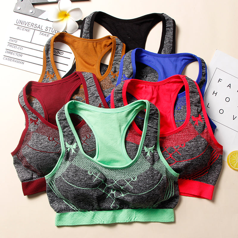 Fashion women workout clothing nylon spandex yoga crop tops push up sports bra