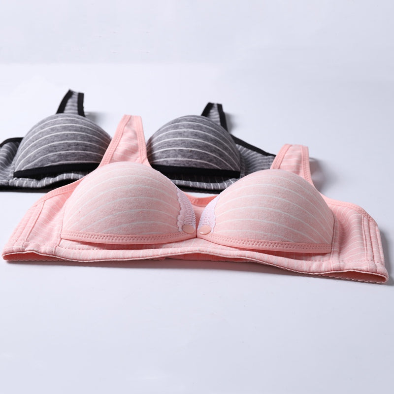 Women Wireless Baby Feeding Bra Full Bust Adjustable Straps Nursing Soft Maternity Bra Front Button Closure Breast Feeding Bra