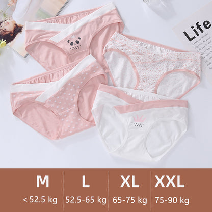 Wholesale 4 Pieces Women Cotton Low Waist Front Criss-Cross Pregnancy Panties Under Bump Maternity Underpants Postpartum Briefs