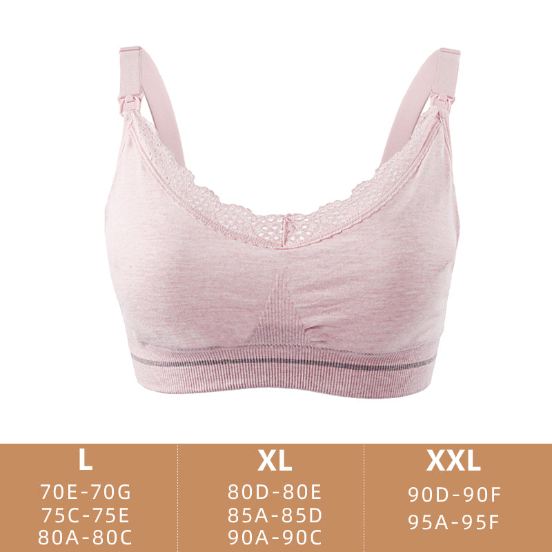 Cotton seamless maternity bra removable padded Modal breastfeeding underwear front opening comfortable wireless nursing bra