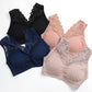 Ladies sexy lace bra comfortable removable pad full cup vest wire free seamless bra underwear