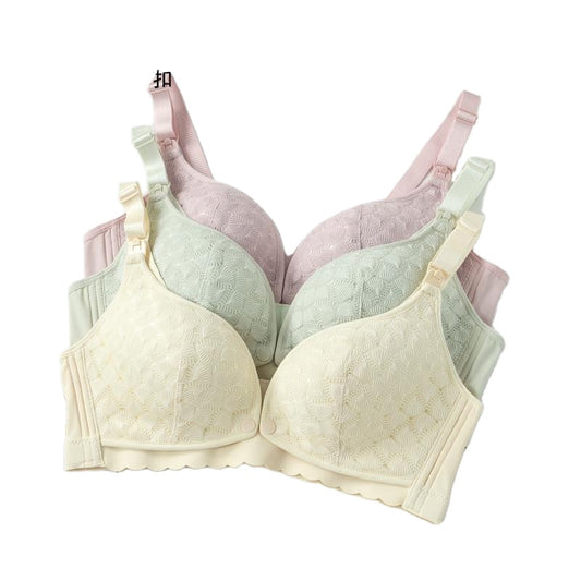 New Maternity Underwear Wire-Free Nursing Bra Breastfeeding Double Buckle Front Open Pregnancy Women Gathered Bras