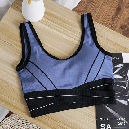 New fashion front cross-criss shockproof fitness vest female backless removable padded running yoga sports bra