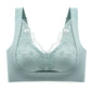 Latex Padded Wire Free Lace Bra Women's Sexy Push Up Bra Laser Cut Adjustable Corrector Bralette Anti-sagging